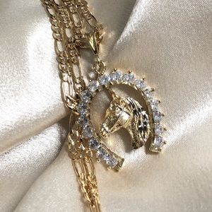 18k Gold Filled Horseshoe Necklace
